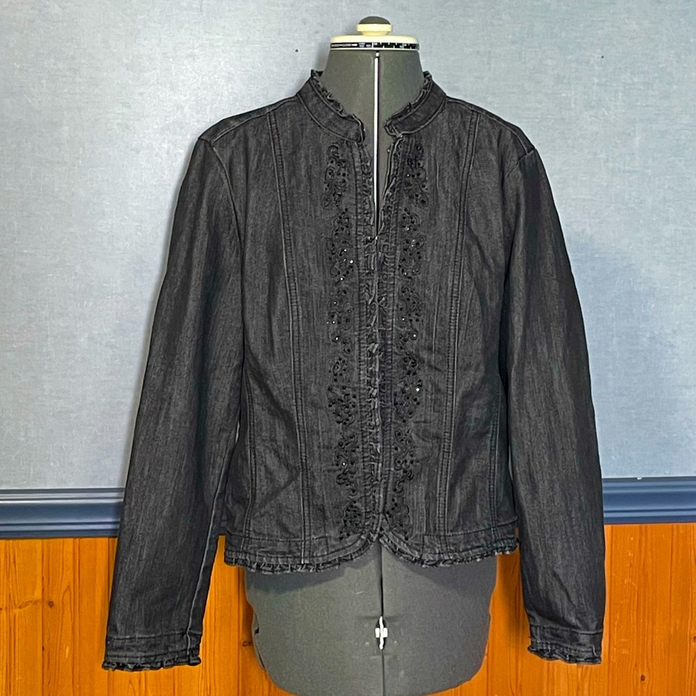 🔥3 for $15 Sale- Christopher & Banks black denim jacket